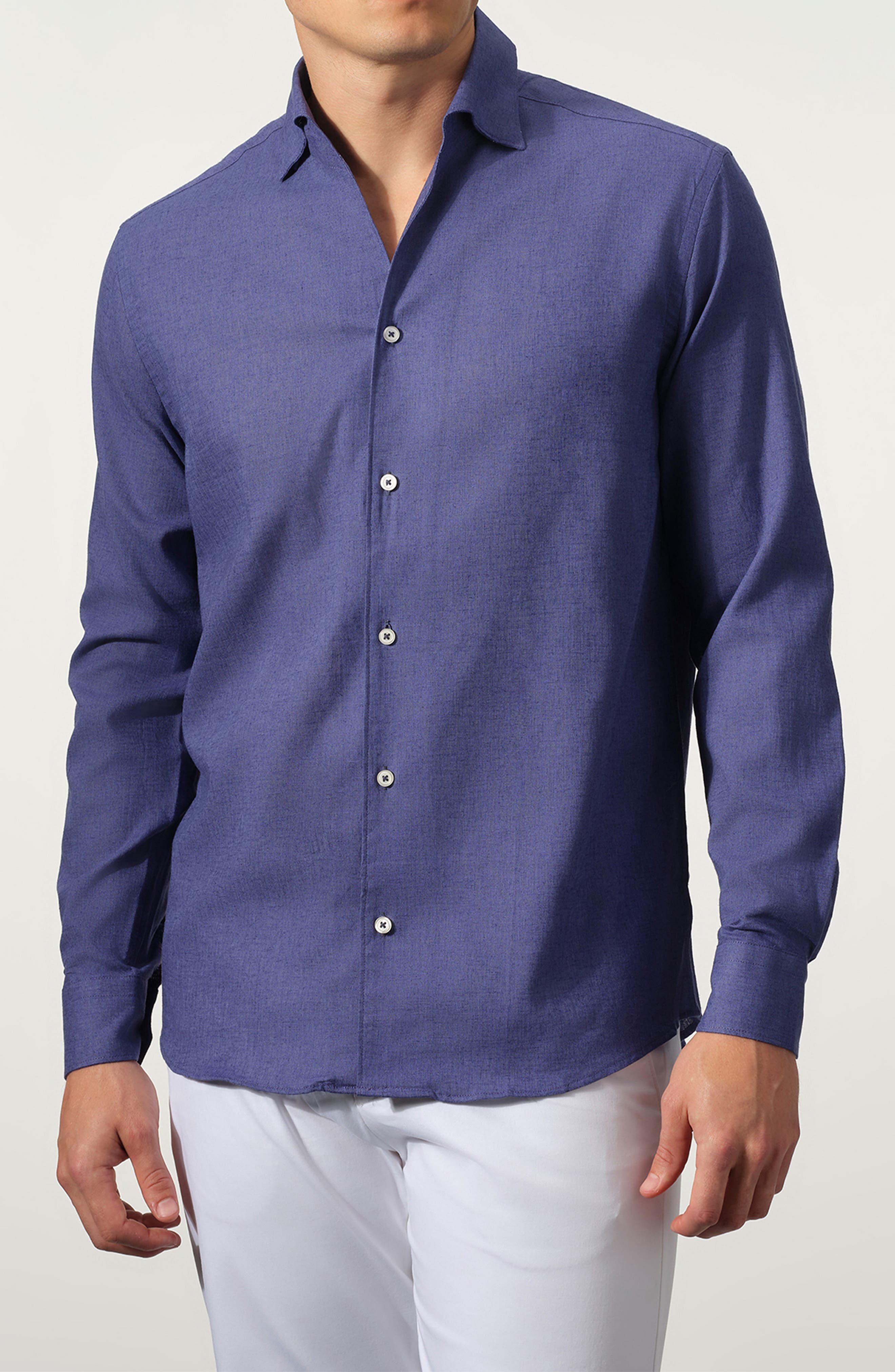 STUDIO GARNET LOS ANGELES Linen Blend Button-Up Shirt