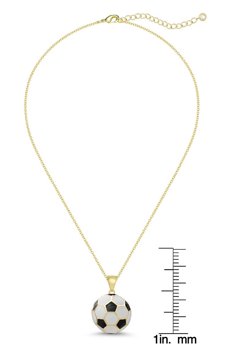 3D Soccer Ball Necklace, Alternate, color, BLACK
