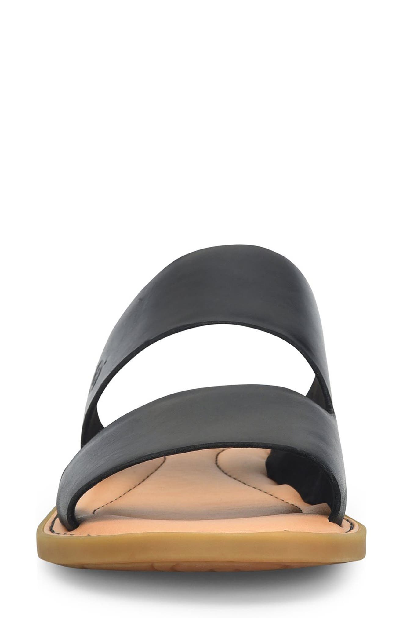 Børn Mika Sandal, Alternate, color, Black Leather