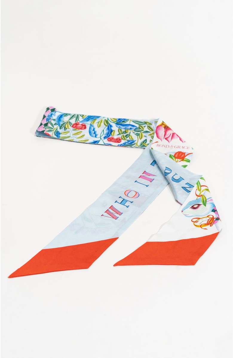 Bond & Grace Wanderer's Whim Silk Twilly Scarf, Alternate, color, Red