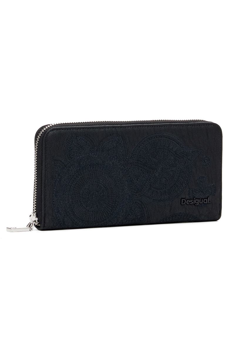 Desigual Mone Dejavu Faux Leather Wallet, Alternate, color, Black