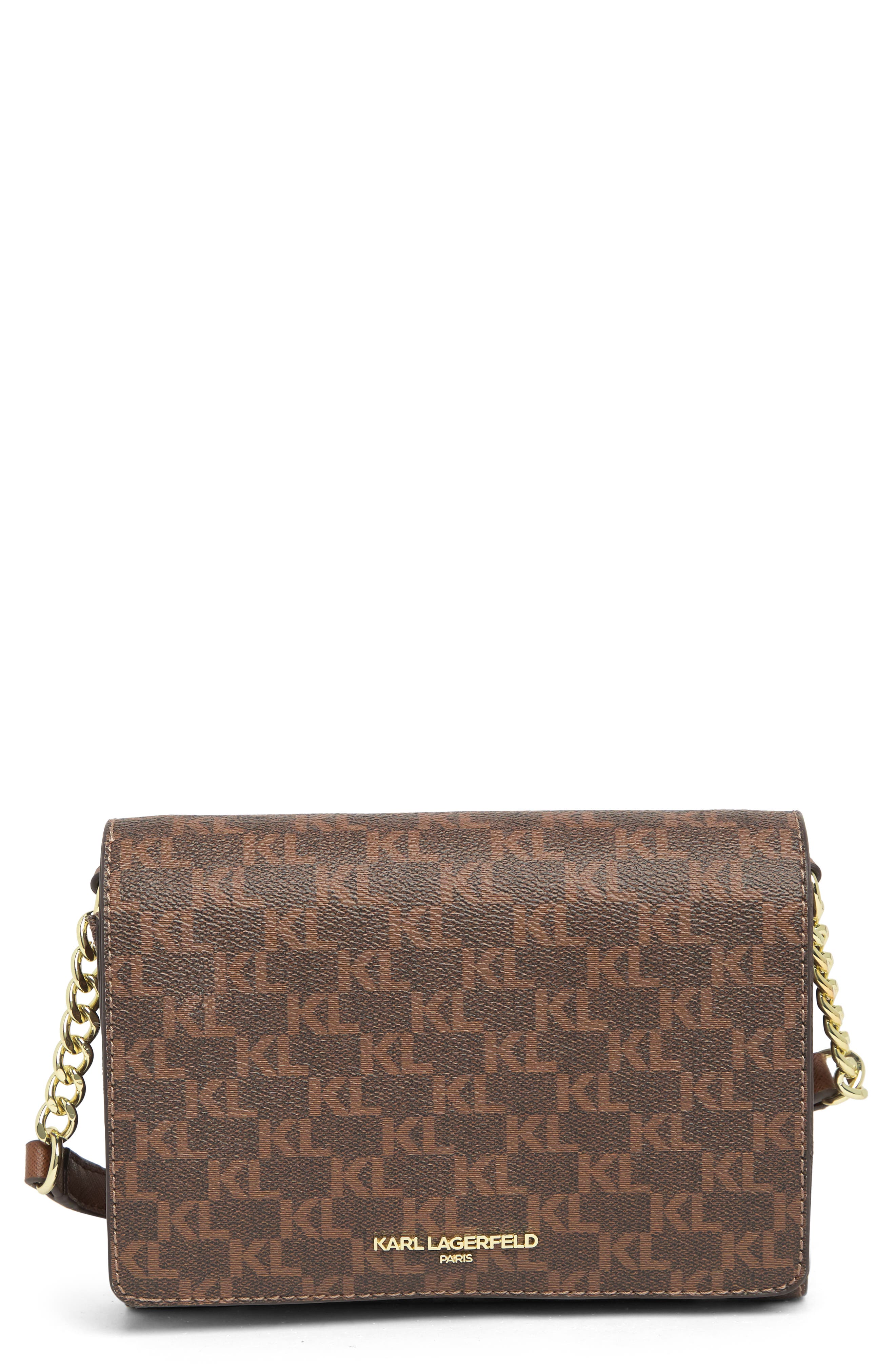 KARL LAGERFELD PARIS Connie Flap Crossbody Bag, Main, color, 