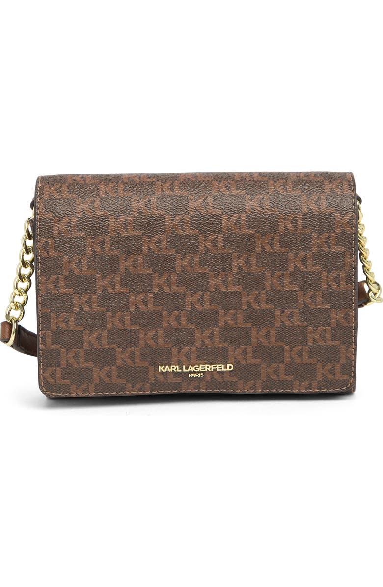 KARL LAGERFELD PARIS Connie Flap Crossbody Bag, Main, color,