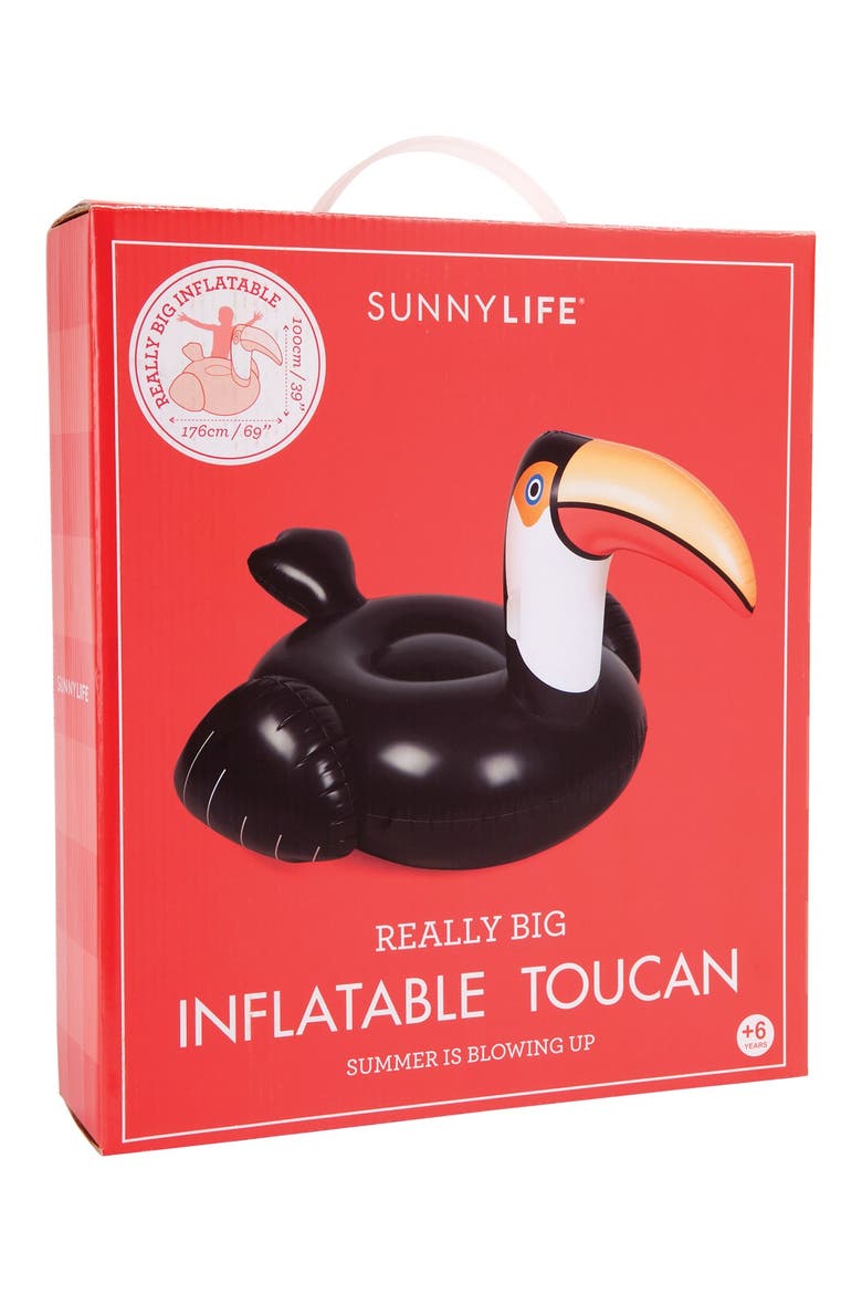 'Really Big' Inflatable Toucan Pool Floatie, Alternate, color, BLACK