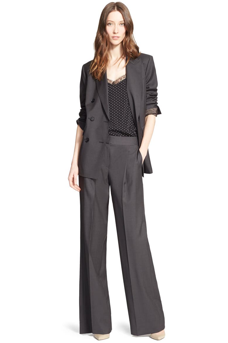 Double Breasted Wool Suiting Jacket, Alternate, color, GREY PHANTOM