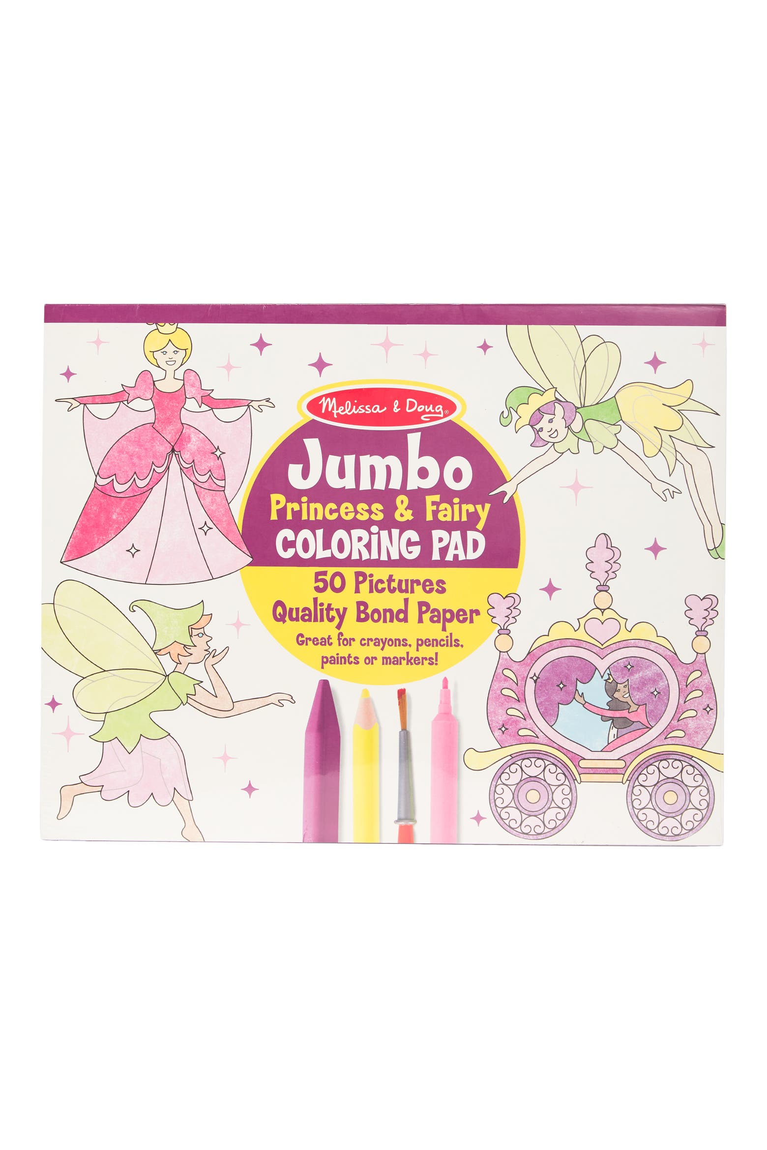 Princess Color In Print Out Melissa & Doug Jumbo Princess & Fairy Coloring Pad Activity Book ...