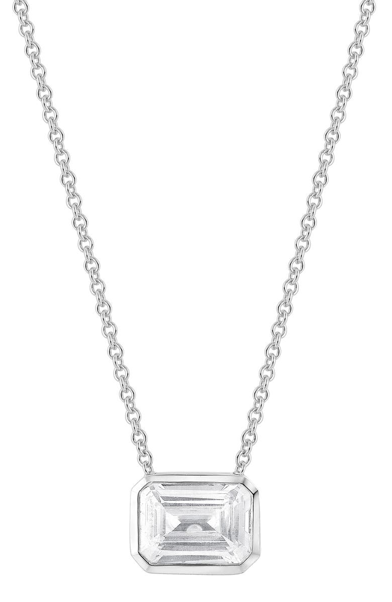 Badgley Mischka Collection 14K Gold Emerald Cut Lab-Created Diamond Pendant Necklace - 1.0ct, Alternate, color,
