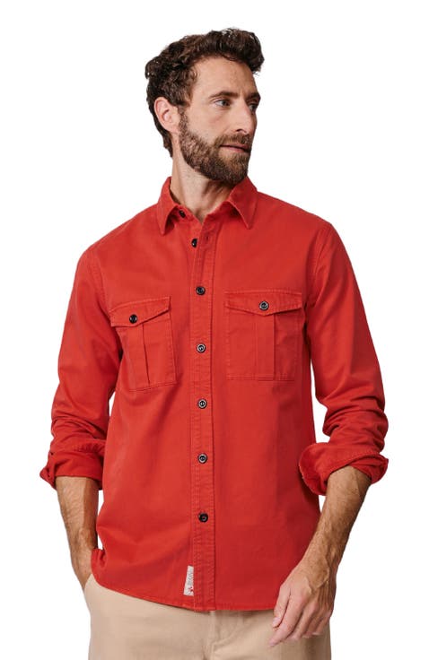 Cole Long Sleeve Twill Overshirt