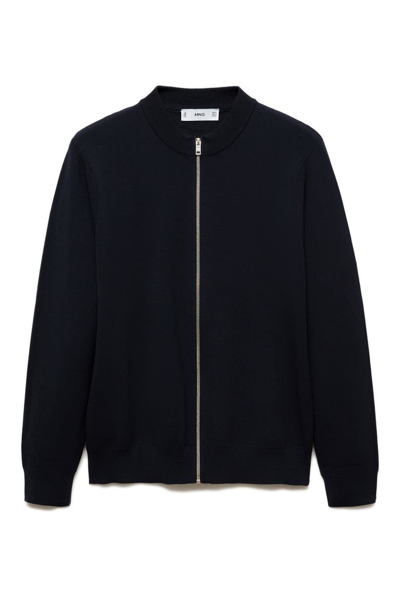 Zip-Up Cardigan, Alternate, color, DARK NAVY