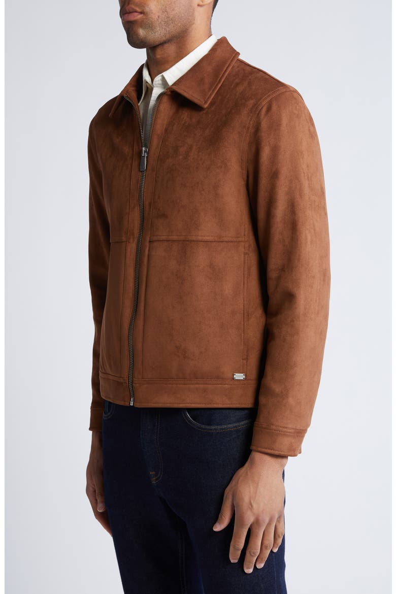 Westwood Water Resistant Faux Suede Jacket, Alternate, color, CARAMEL