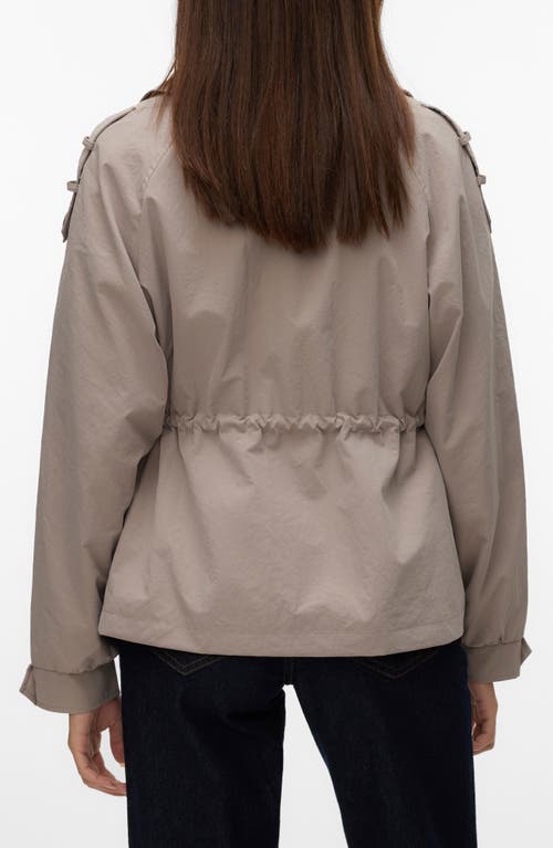 Vero Moda Brave Sienna Short Trench Jacket In Moon Rock