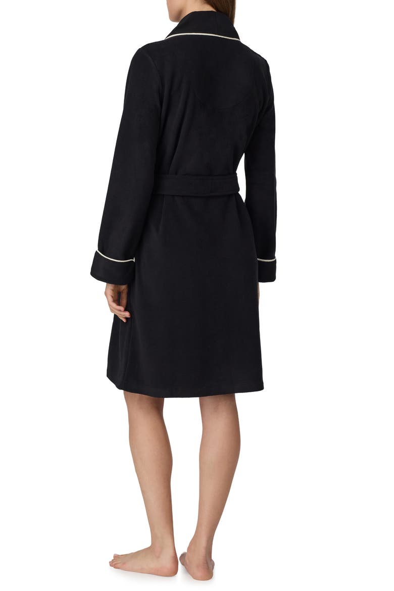 Shawl Collar Short Robe, Alternate, color, BLACK