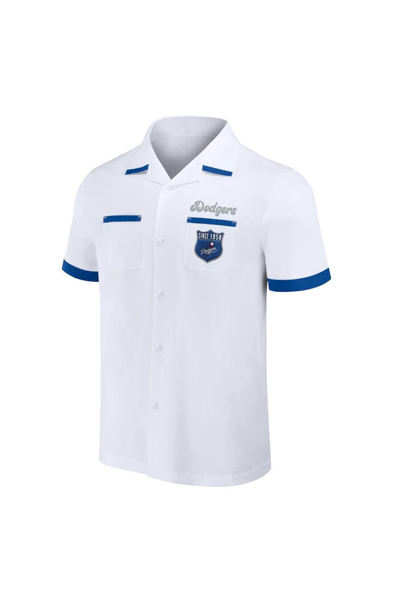 Darius Rucker Collection by Fanatics Men's Darius Rucker Collection by Fanatics  White Los Angeles Dodgers Bowling Button-Up Shirt, Alternate, color, 