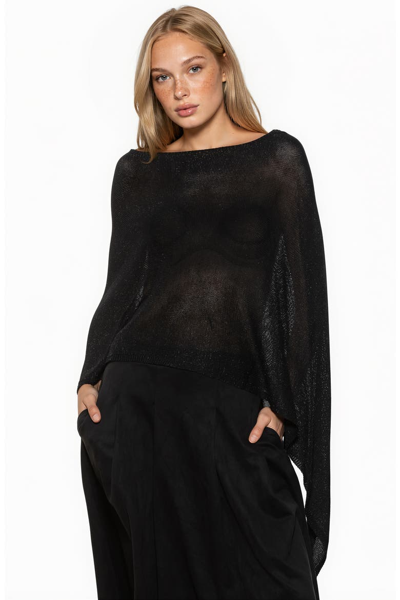 Ardis Boatneck Knit Draped Top, Alternate, color, BLACK