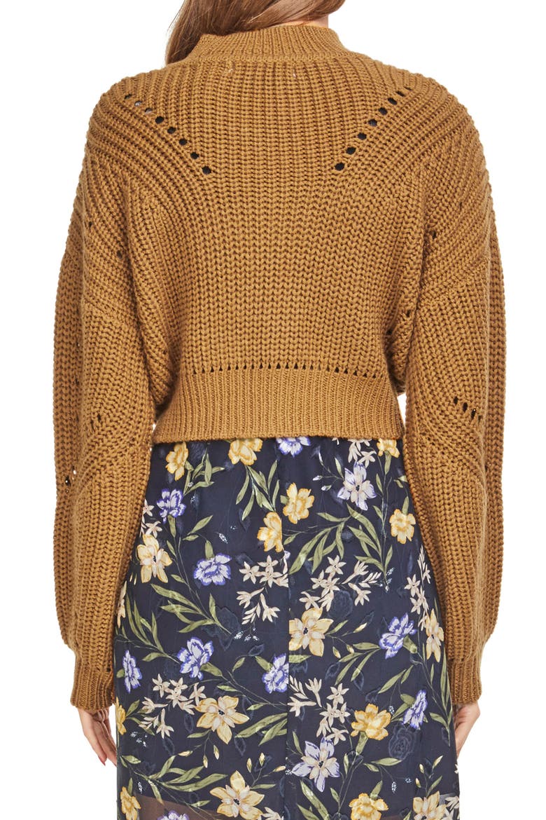 Carly Crop Sweater, Alternate, color, MUSTARD