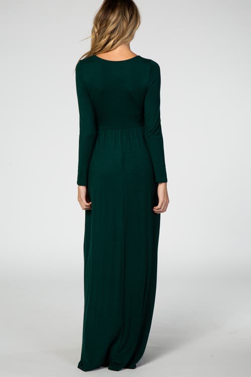 Pinkblush Long Sleeve Maxi Dress In Green
