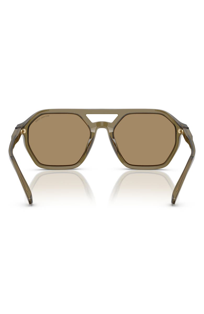 Michael Kors Jackson Hole 57mm Pilot Sunglasses, Alternate, color, Olive Transparent / Olive