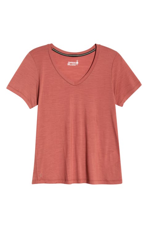 Ultralite V-Neck Short Sleeve Merino Wool Blend T-Shirt