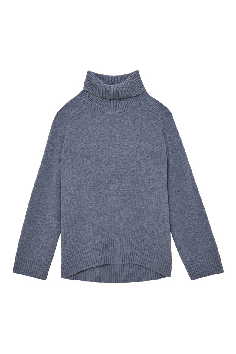 Brooklyn Wool & Cashmere Turtleneck Sweater, Alternate, color, BLUE MARL
