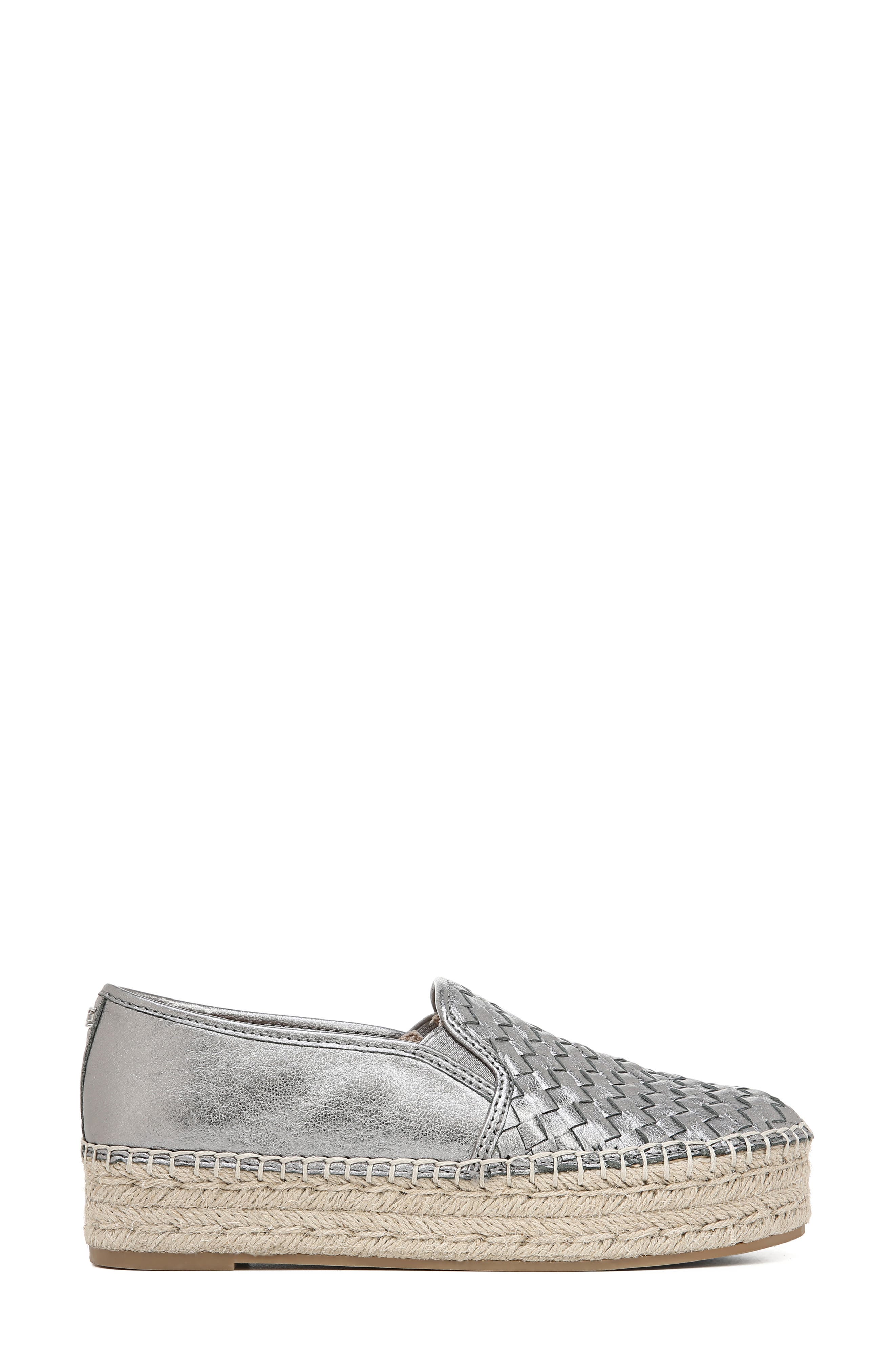 Catherine Platform Flat, Alternate, color, PEWTER LEATHER