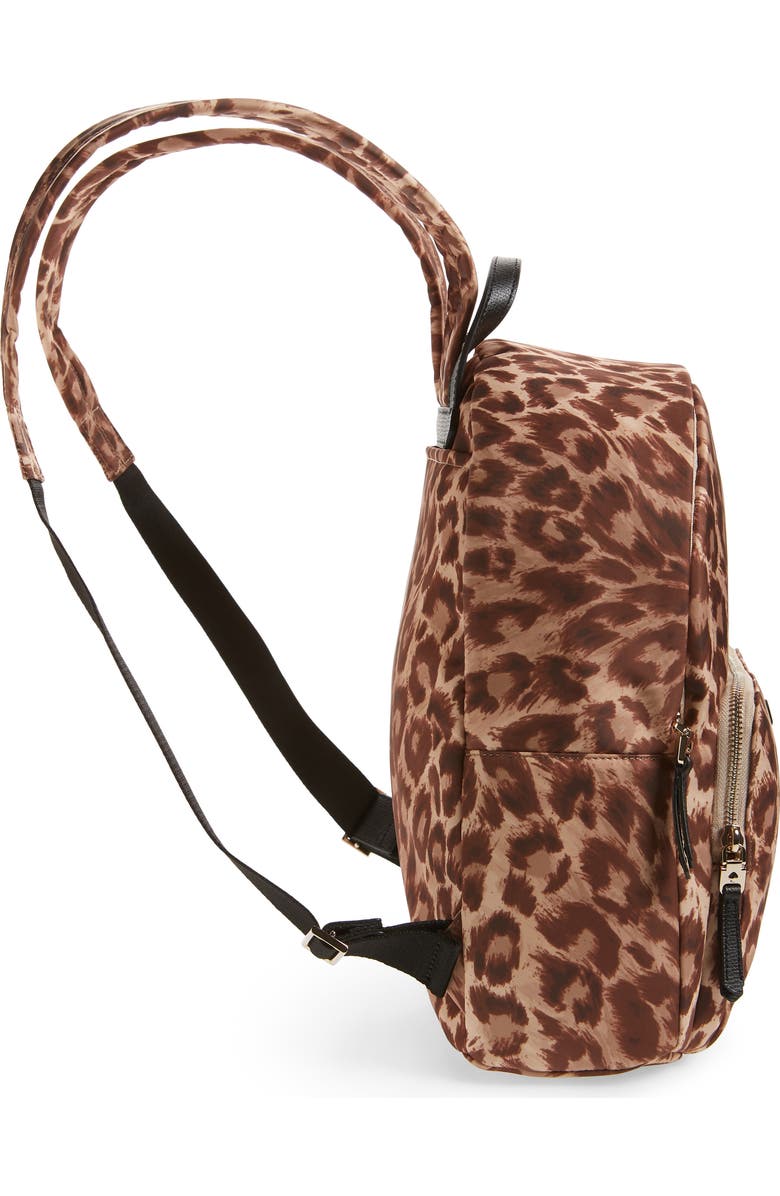 Kate Spade New York large taylor leopard nylon backpack, Alternate, color,