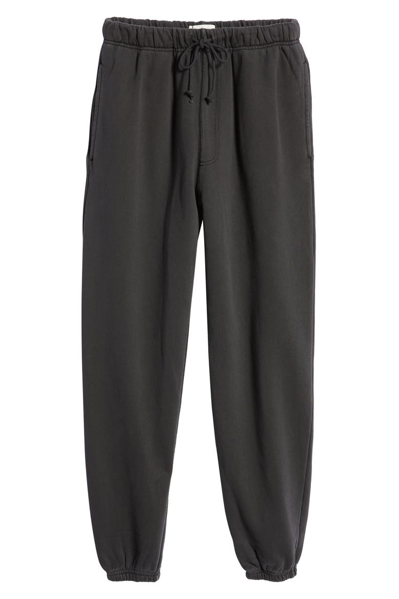 Core Organic Cotton Brushed Terry Sweatpants, Alternate, color, VINTAGE BLACK