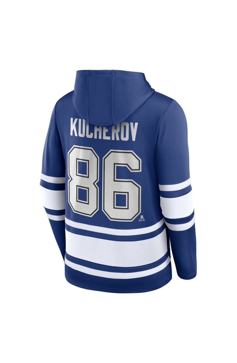 FANATICS Men's Fanatics Branded Nikita Kucherov Blue Tampa Bay Lightning Name & Number Lace-Up Pullover Hoodie, Alternate, color, Blue