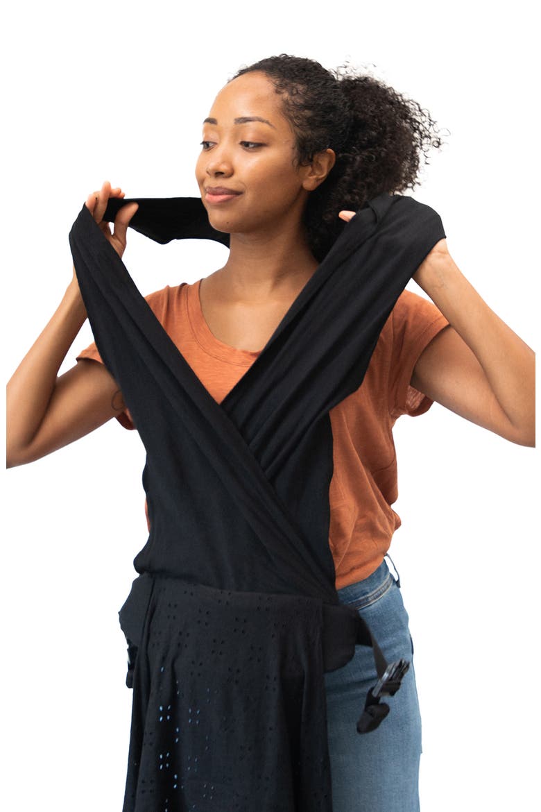 Embroidered Eyelet Easy-Wrap Baby Carrier, Alternate, color, BLACK