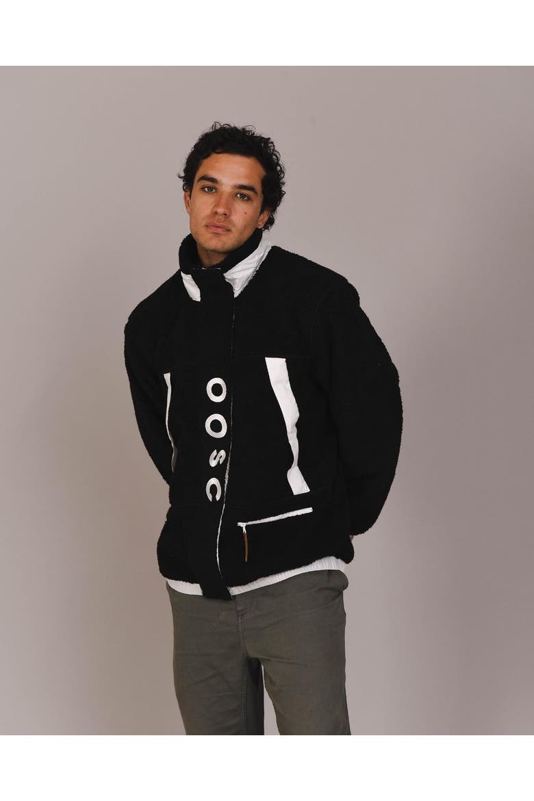 Fleece Jacket - Men's, Alternate, color, Black, white