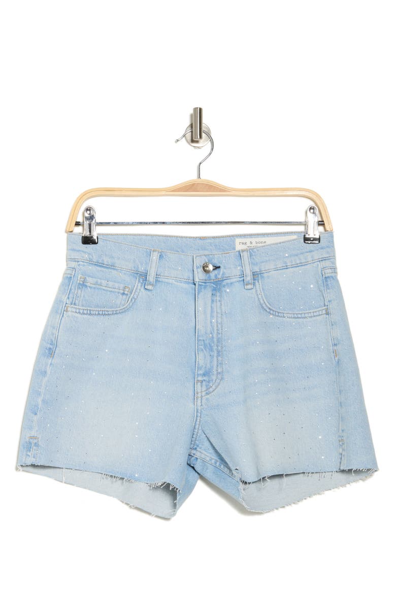 Retro Embellished Cutoff Denim Shorts