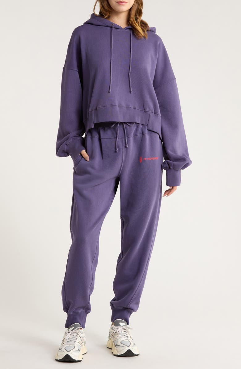 FP Movement by Free People FP Movement Undefeated Cotton Blend Hoodie & Jogger Set, Main, color, Graphite Combo