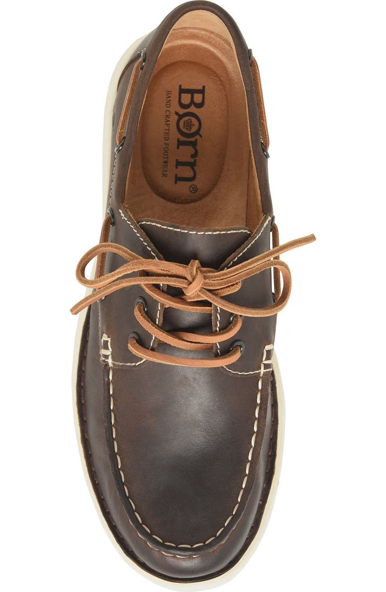 Børn Mariner 3-Eye Boat Shoe, Alternate, color, Dark Brown F/ G