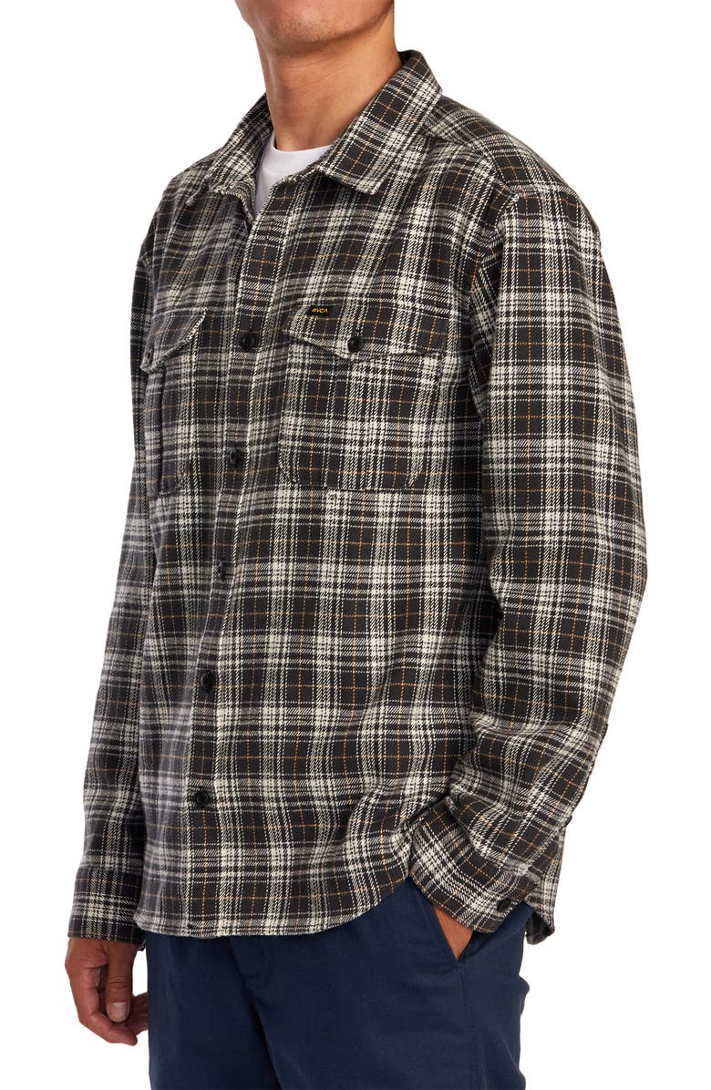RVCA Reynolds Plaid Flannel Button-Up Shirt, Alternate, color, 
