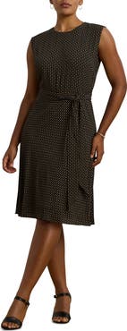 Lauren Ralph Lauren Geo Print Sleeveless Crepe Dress
