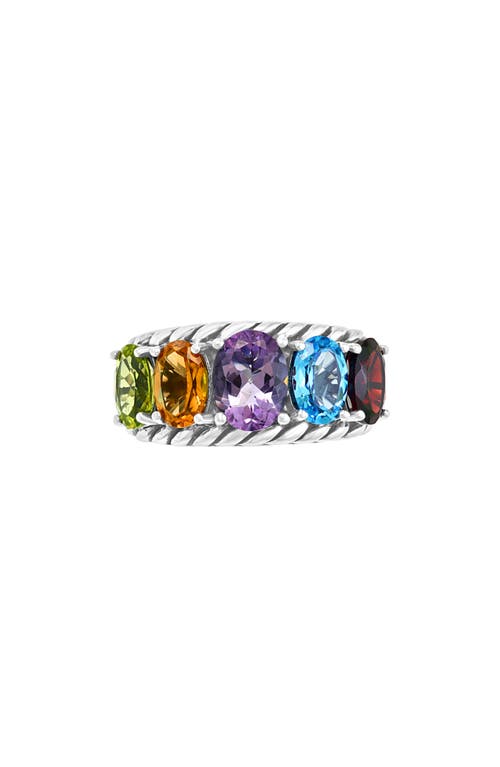 Effy Sterling Silver Mixed Gemstone Ring In Silver