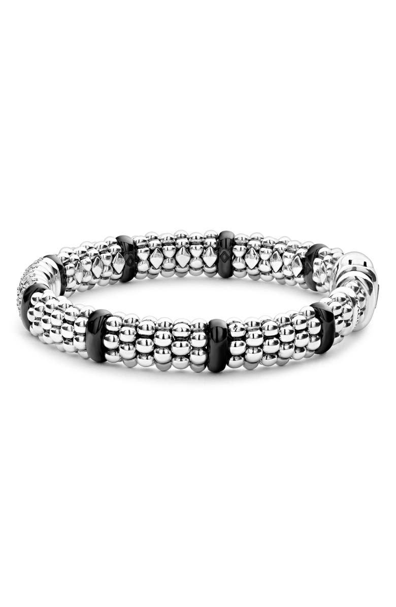 LAGOS Black Caviar Diamond 6-Link Bracelet, Alternate, color, 