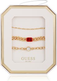 GUESS Set of 3 Assorted Chain Bracelets