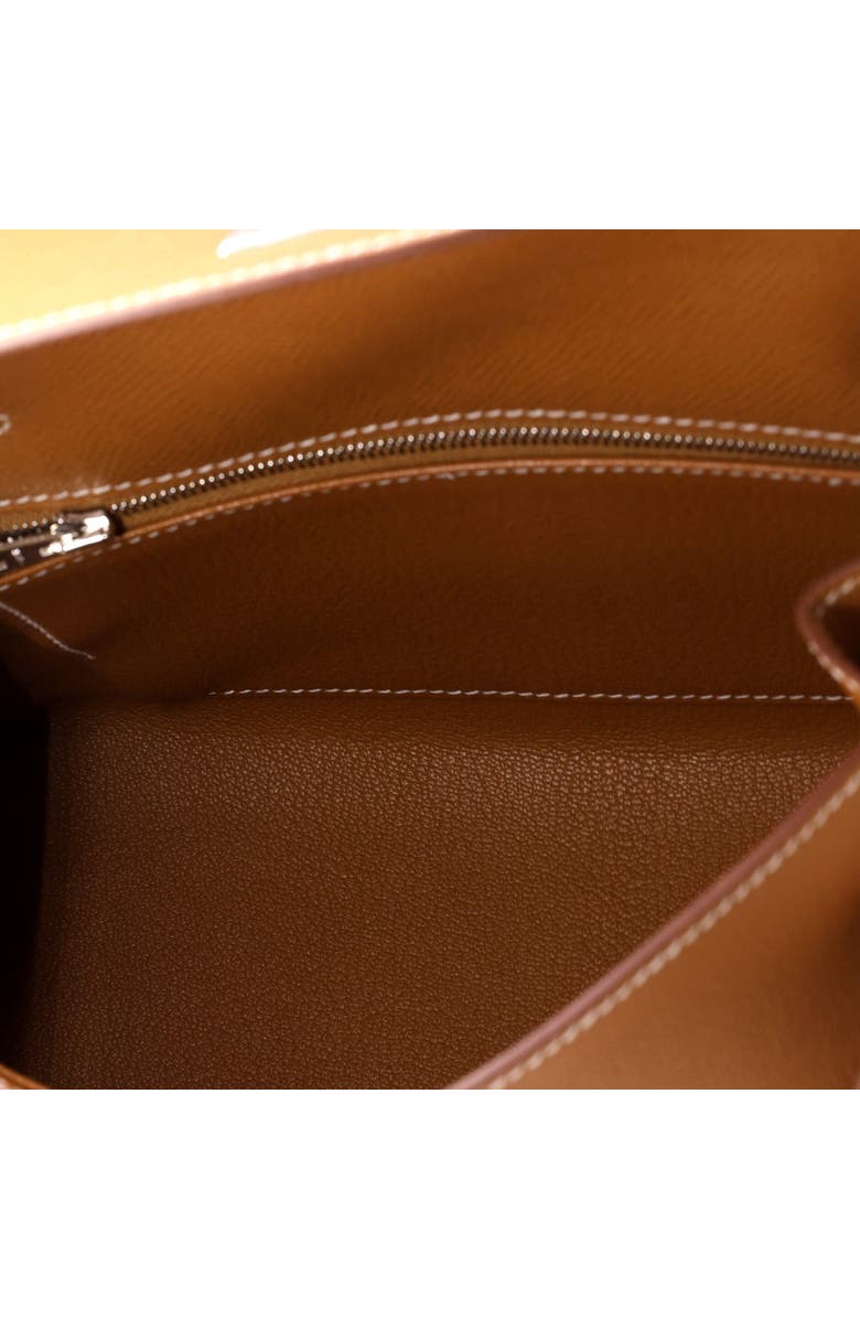Pre-Owned Hermes Kelly Handbag Brown Epsom with Palladium Hardware 25, Alternate, color, Gold