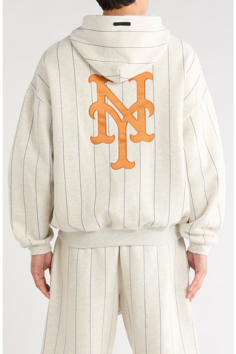 x MLB Mets Sport Cotton Blend Graphic Hoodie, Alternate, color, OATMEAL HEATHER/ PINSTRIPES