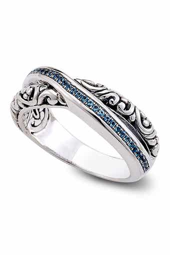 SAMUEL B. Sterling Silver Blue Topaz X Ring