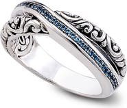 SAMUEL B. Sterling Silver Blue Topaz X Ring
