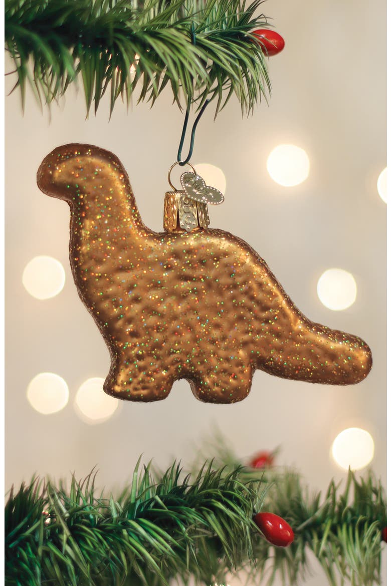Dino Chicken Nugget Ornament, Alternate, color, GOLD