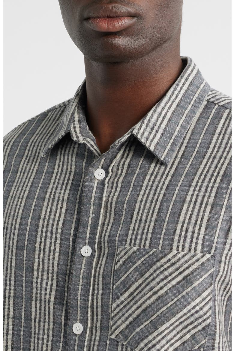 Foreman Classic Fit Plaid Flannel Button-Up Shirt, Alternate, color, GREY