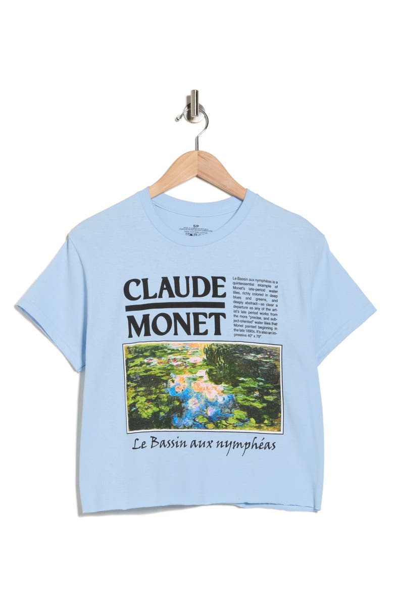 Philcos Le Bassin Aux Nympheas Crop Graphic T-Shirt, Alternate, color, Blue - Light