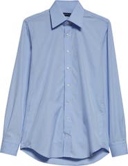Thom Sweeney Stretch Poplin Button-Up Shirt