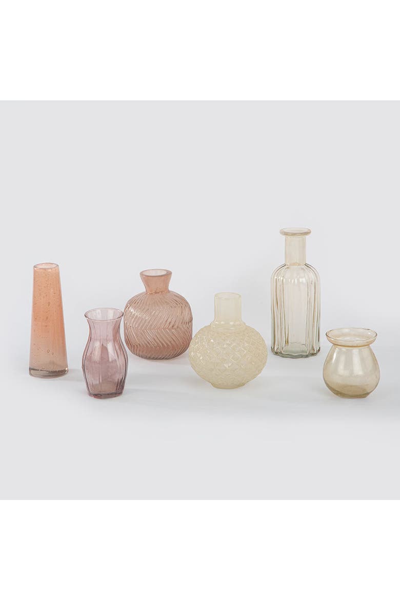 Assorted Yellow and Peach Glass Bud Vases, Main, color, Yellow and Peach