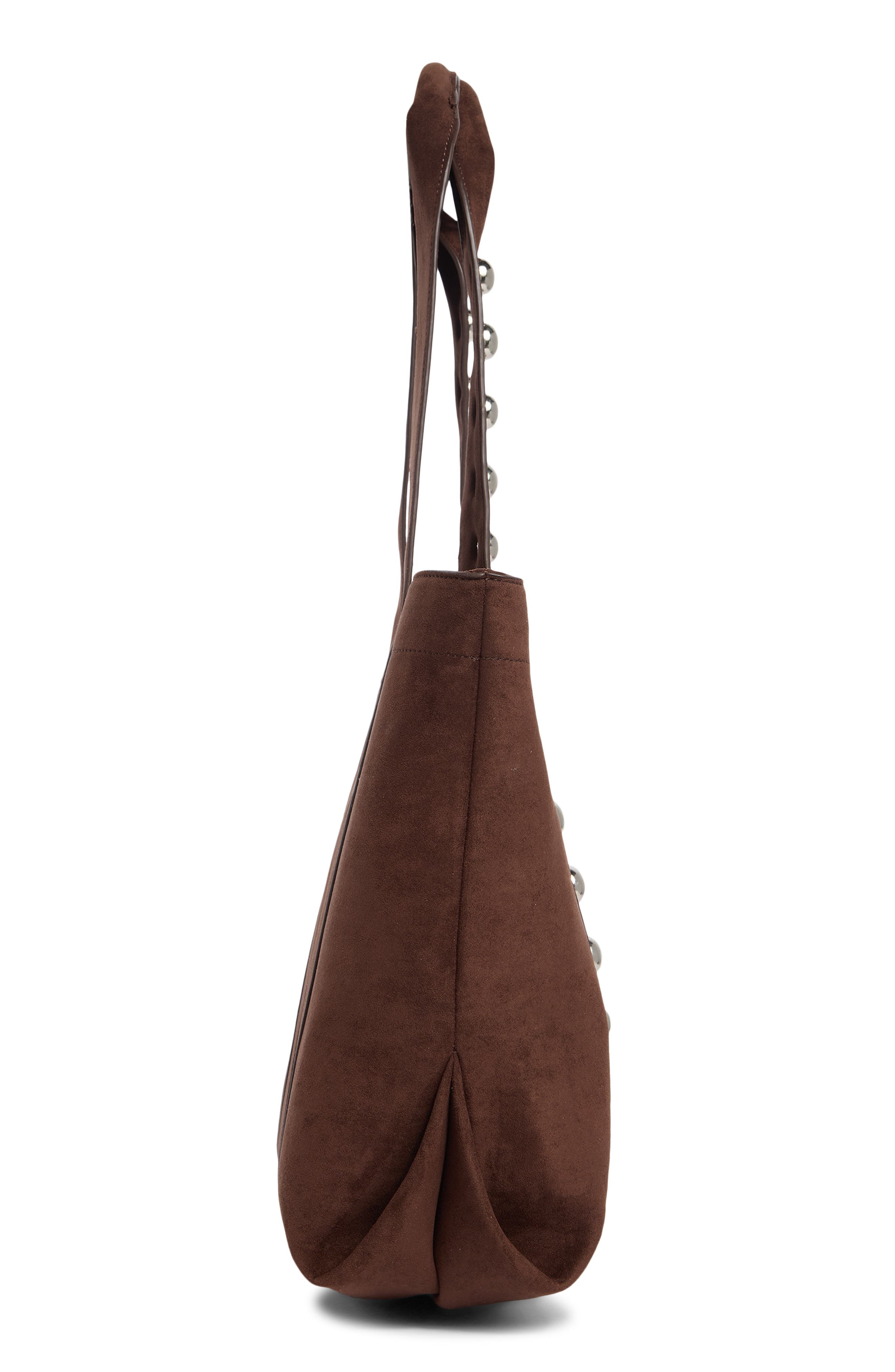 Madden Girl Large Faux Suede Tote, Alternate, color, Brown
