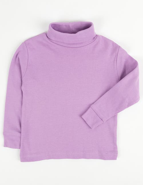 Leveret Kids Turtleneck, 100% Cotton, Solid Colors In Purple