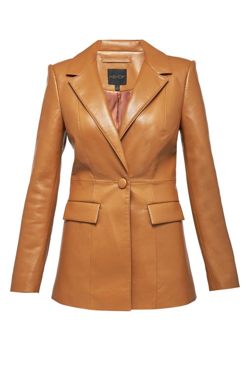 As By Df Finn Recycled Leather Blazer In Vintage Luggage