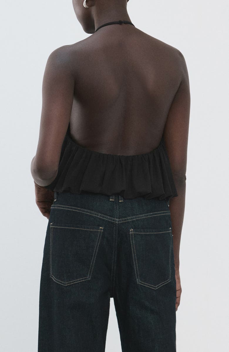 MANGO Balloon Effect Halter Bodysuit, Alternate, color, 